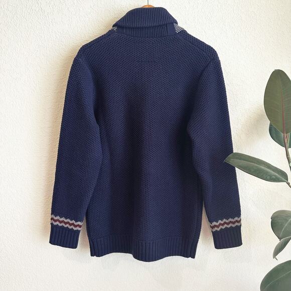 Banana Republic Mens Heritage Wool Blend Cardigan Small Preppy Fisherman Heavy - Picture 4 of 9